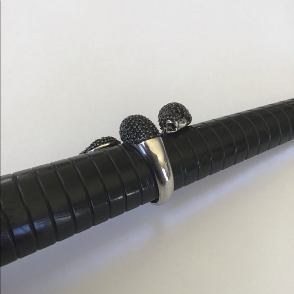 Carol Brodie Black Spinel Ruby Eye Snake Ring 8 - Picture 7 of 11